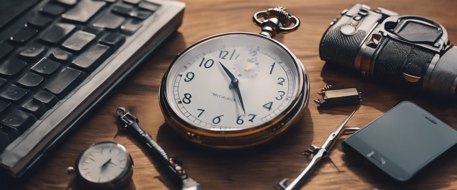 Time management tools on a table